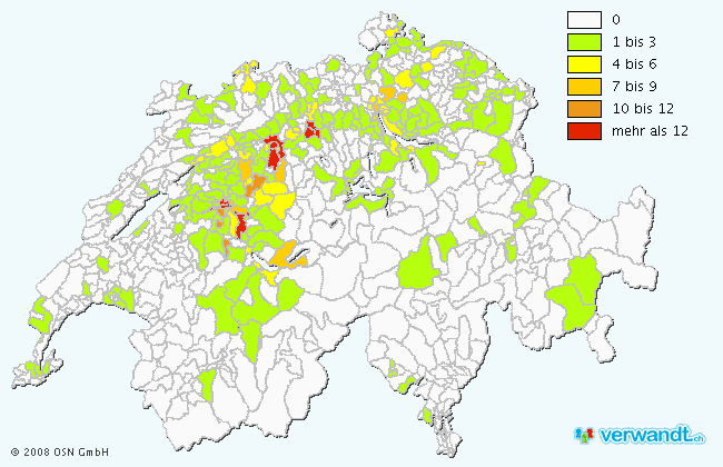 Picture of Morgenthaler name spreading in Switzerland