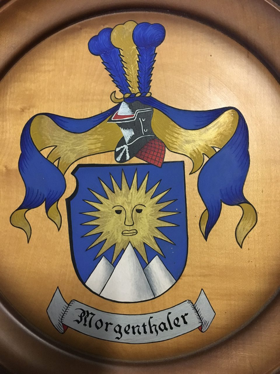 Morgenthaler-Wappen auf Holz / Morgenthaler enblem on wood